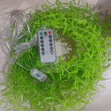 Green leaves, rattan strips, copper wire curtains, ivy wicker string lights, hanging plants, fake leaves, balcony walls, decorative light strings