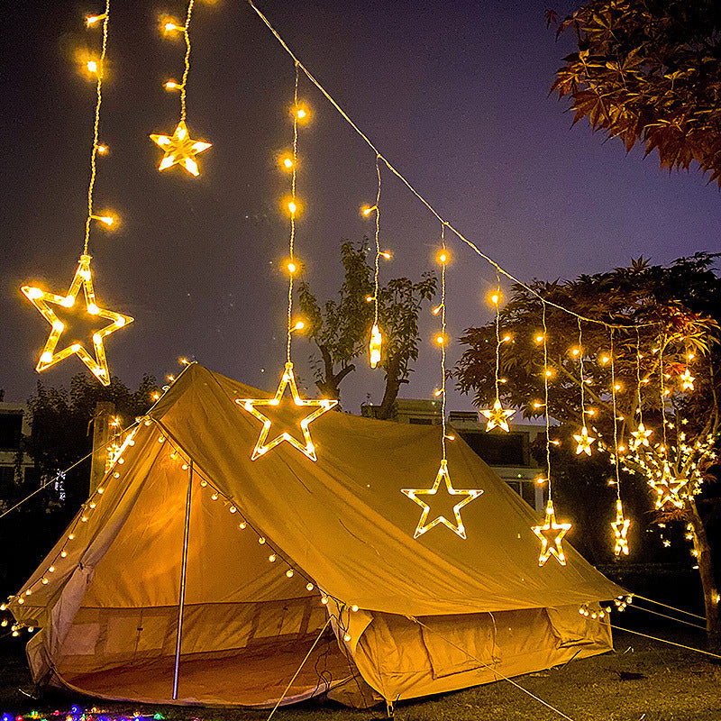 tent lights string LED solar star lights, string of stars and moon curtains, outdoor camp – bjgdkjled.com